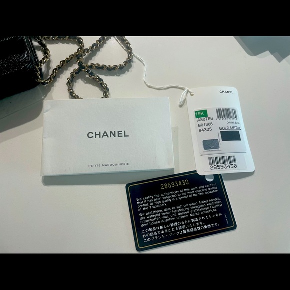 ❌SOLD❌CHANEL Caviar leather Wallet On Chain Black Cross Body Bag - Picture 8 of 11